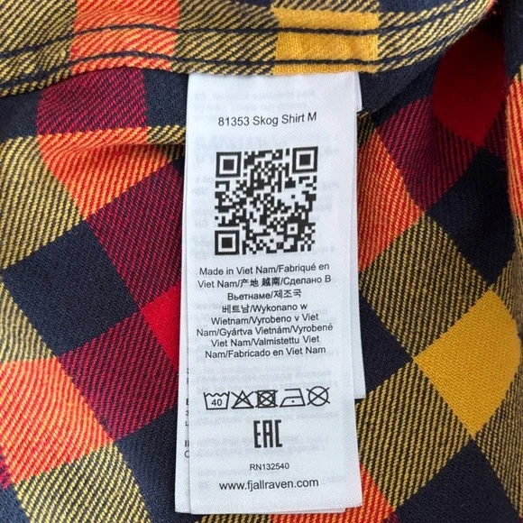 Fjallraven Red, Yellow & Black Plaid Button-Down Shirt - Picture 6 of 9